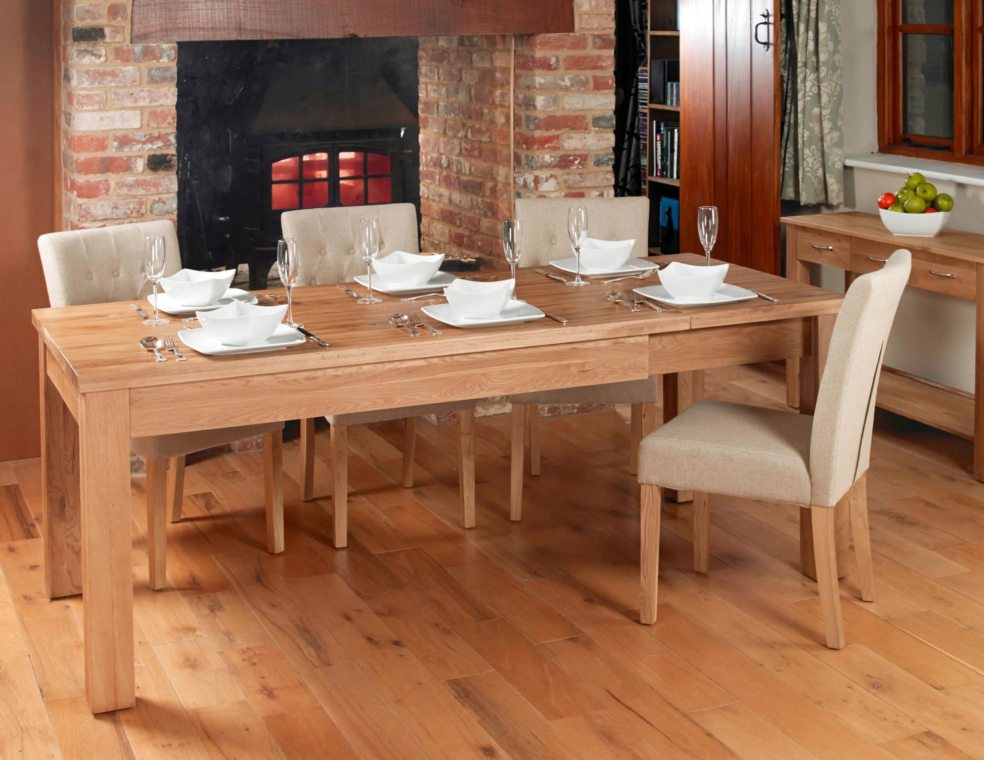 Wood Furniture UK - Shop Mobel Hidden Extending Oak Dining Table (Seats 4-8) - Oakavia