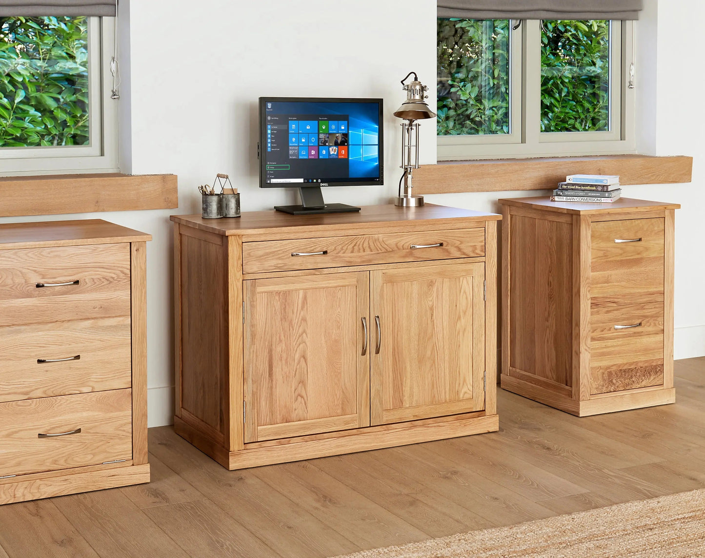 Wood Furniture UK - Shop Mobel Oak Hidden Home Office - Oakavia