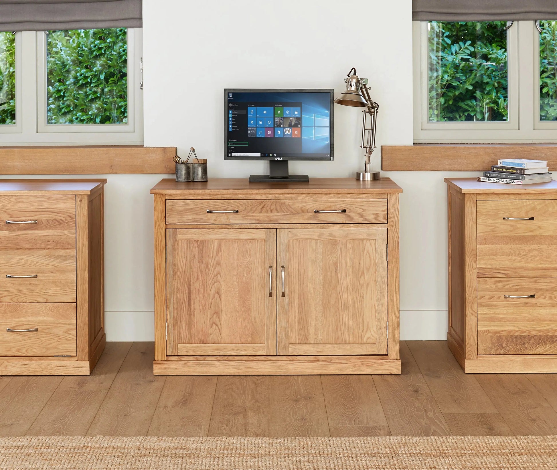 Wood Furniture UK - Shop Mobel Oak Hidden Home Office - Oakavia