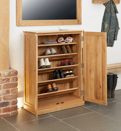 Wood Furniture UK - Shop Mobel Oak Large Shoe Cupboard - Oakavia