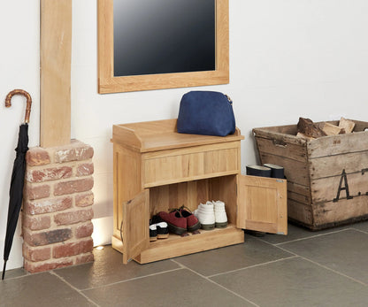 Wood Furniture UK - Shop Mobel Oak Shoe Bench with Hidden Storage - Oakavia