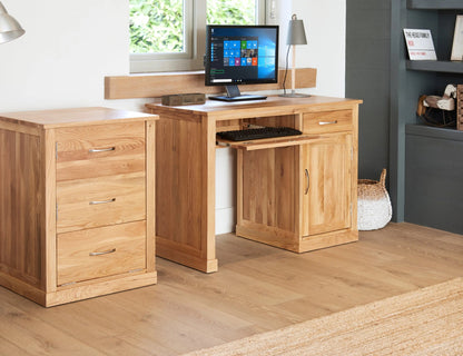 Wood Furniture UK - Shop Mobel Oak Single Pedestal Computer Desk - Oakavia