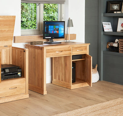 Wood Furniture UK - Shop Mobel Oak Single Pedestal Computer Desk - Oakavia