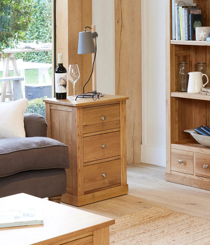 Wood Furniture UK - Shop Mobel Oak Three Drawer Lamp Table - Oakavia