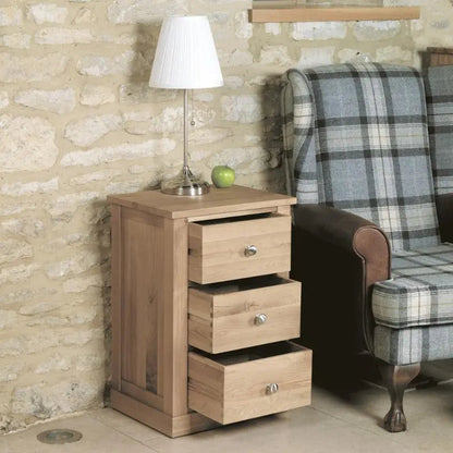 Wood Furniture UK - Shop Mobel Oak Three Drawer Lamp Table - Oakavia