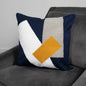 Navy Blue Abstract Boho Cushion - Feather Filled - Oakavia