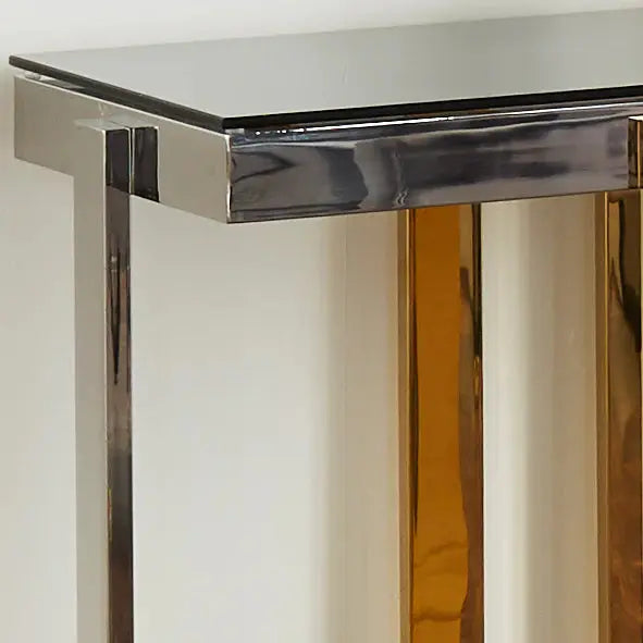 Nexus Gold and Silver Console Table - Oakavia