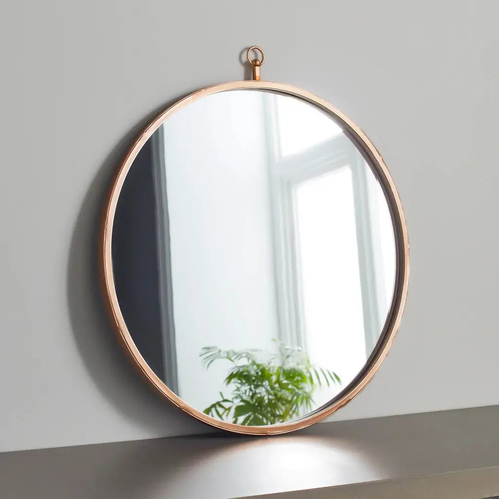 Pink Copper Round Mirror - Oakavia