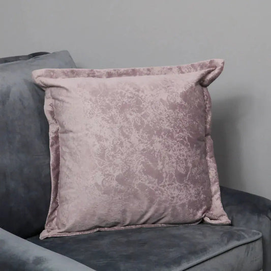 Pink Crushed Velvet Cushion - Feather Filled - Oakavia