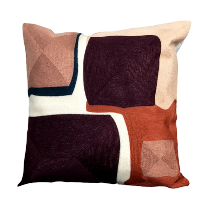 Purple Abstract Boho Cushion - Feather Filled - Oakavia