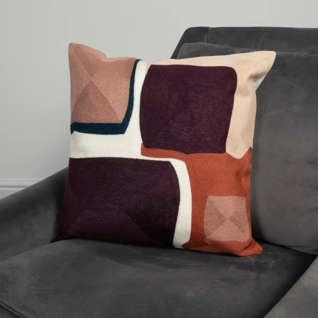 Purple Abstract Boho Cushion Cover - Oakavia