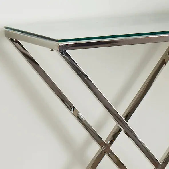 Pyramid Silver Console Table - Oakavia