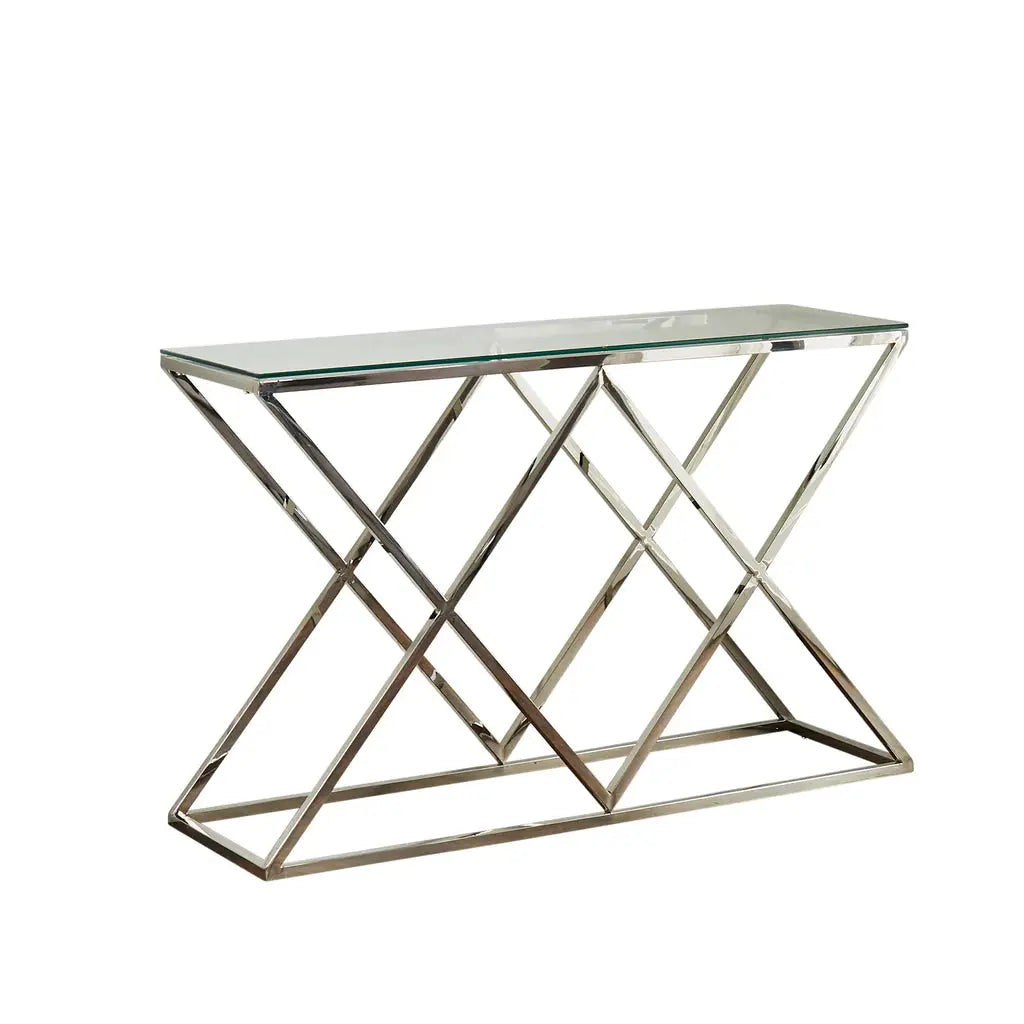 Pyramid Silver Console Table - Oakavia