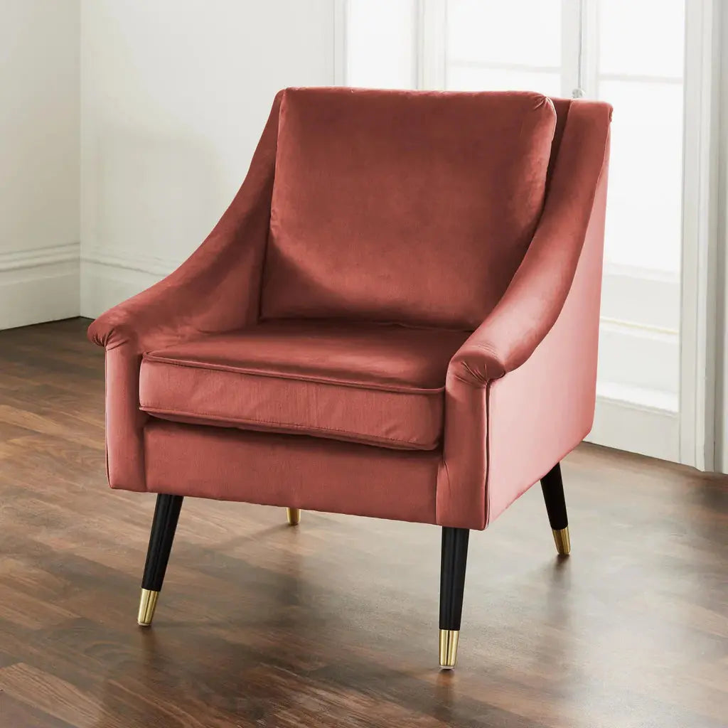 Rose Velvet Armchair - Oakavia