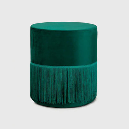 Round Green Tassels Stool - Oakavia