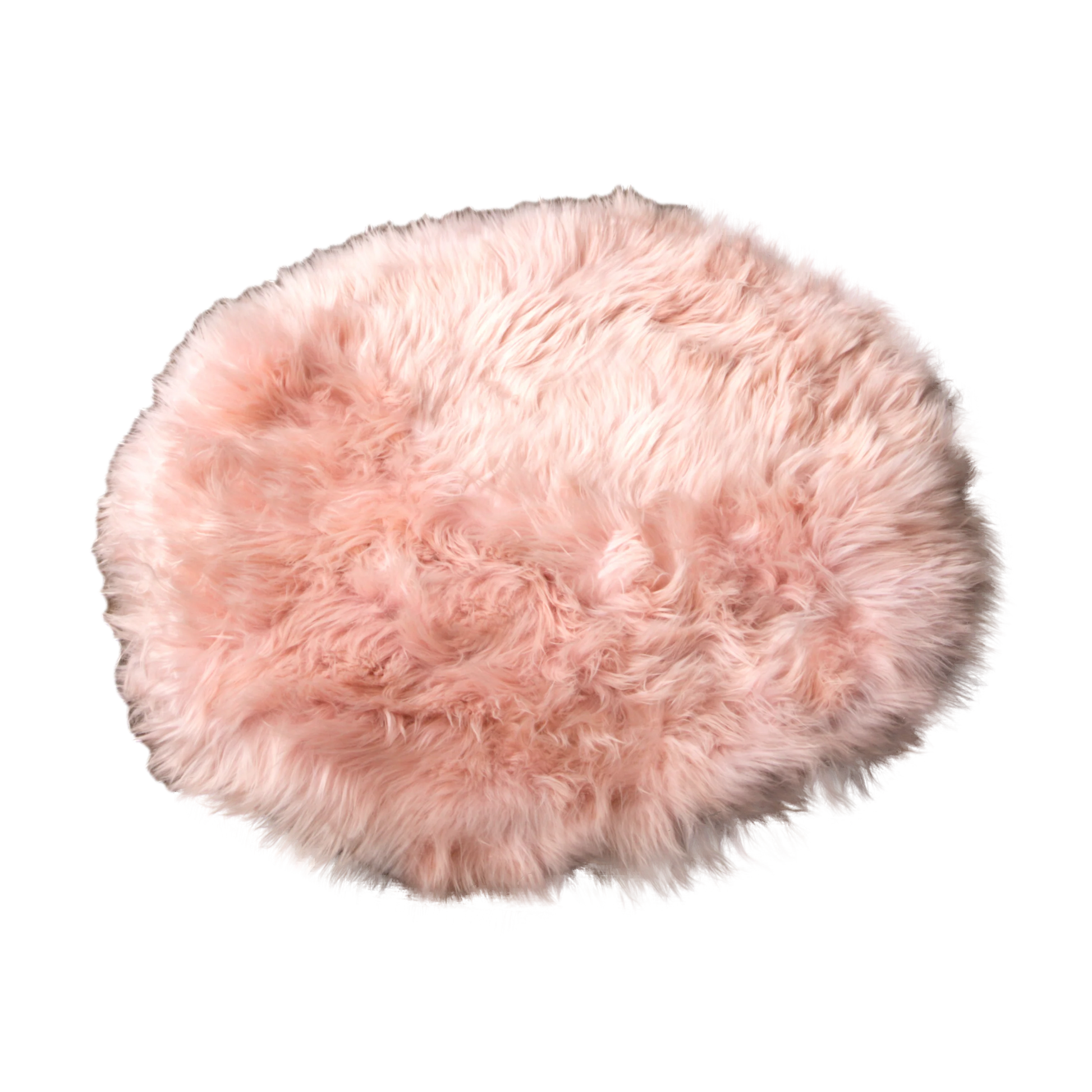 Pink Rectangle Sheepskin Rug - Circle 70cm - Oakavia