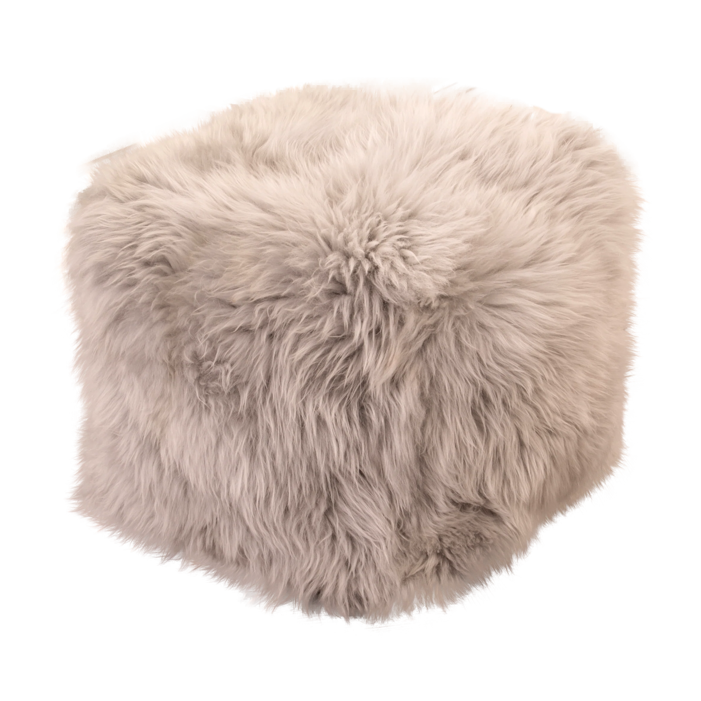 Grey Long Haired Sheepskin Pouffe - Oakavia