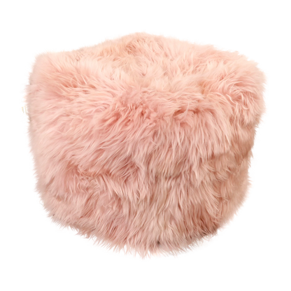 Pink Sheepskin Pouffe - Oakavia