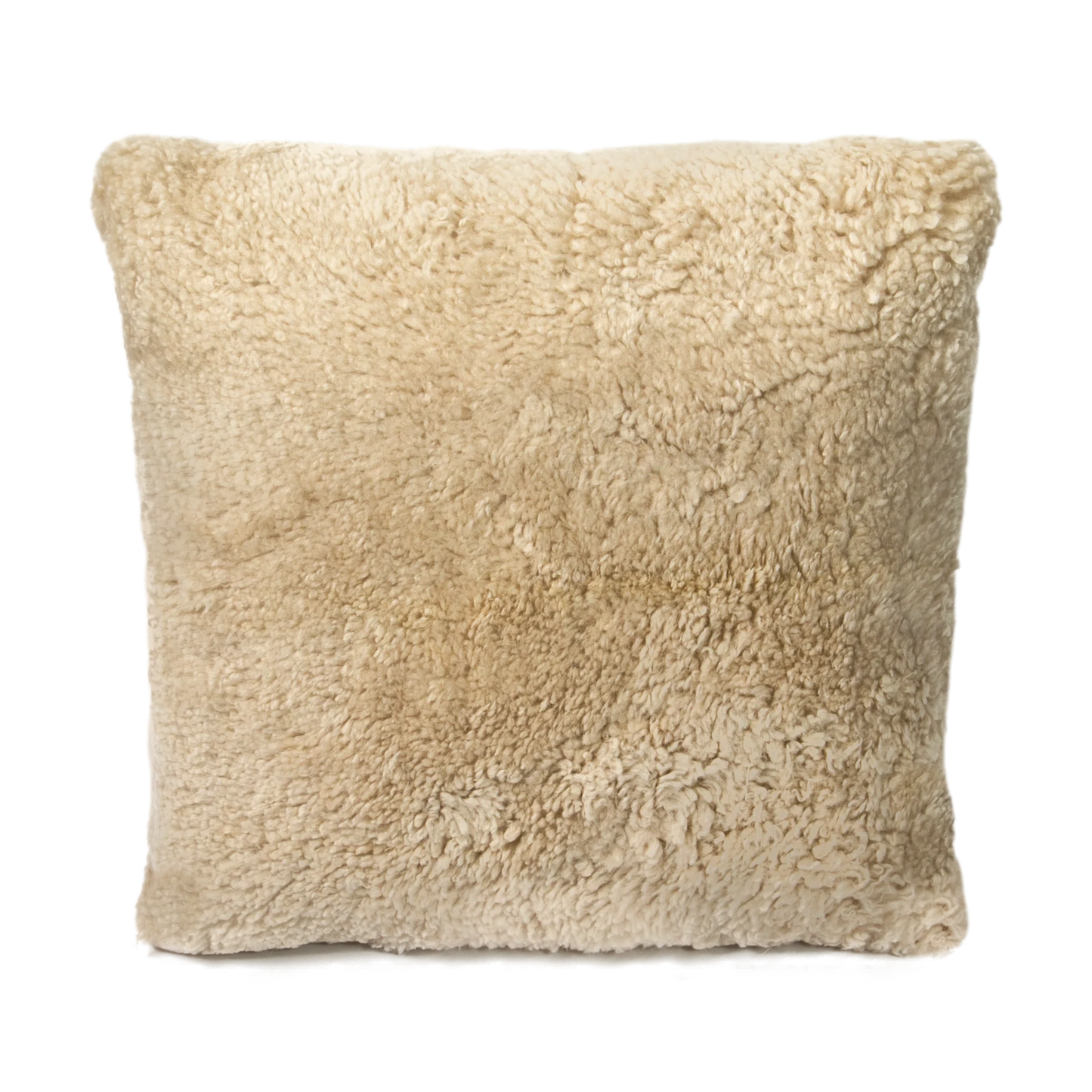 Beige Short Pile Sheepskin Cushion 45 x 45cm - Oakavia