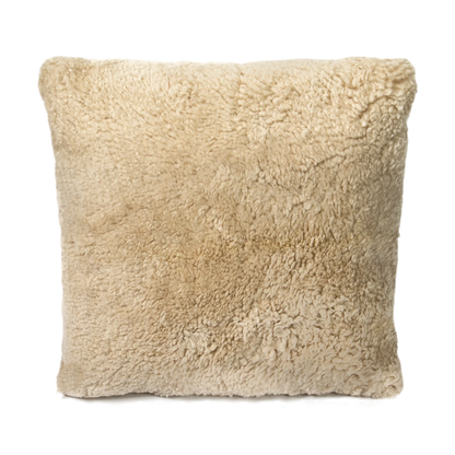 Beige Short Pile Sheepskin Cushion 45 x 45cm - Oakavia