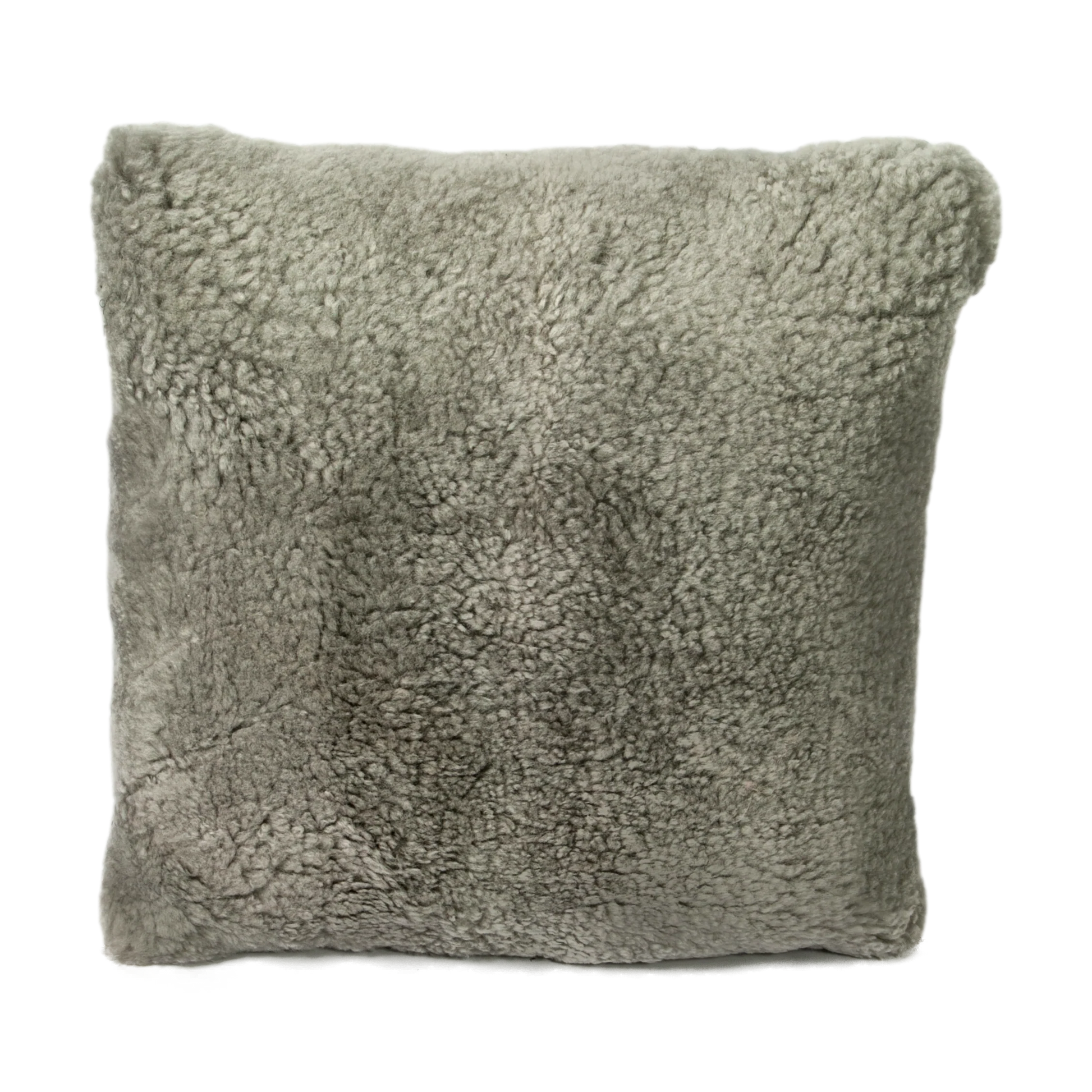 Grey Short Pile Sheepskin Cushion 45 X 45cm - Oakavia