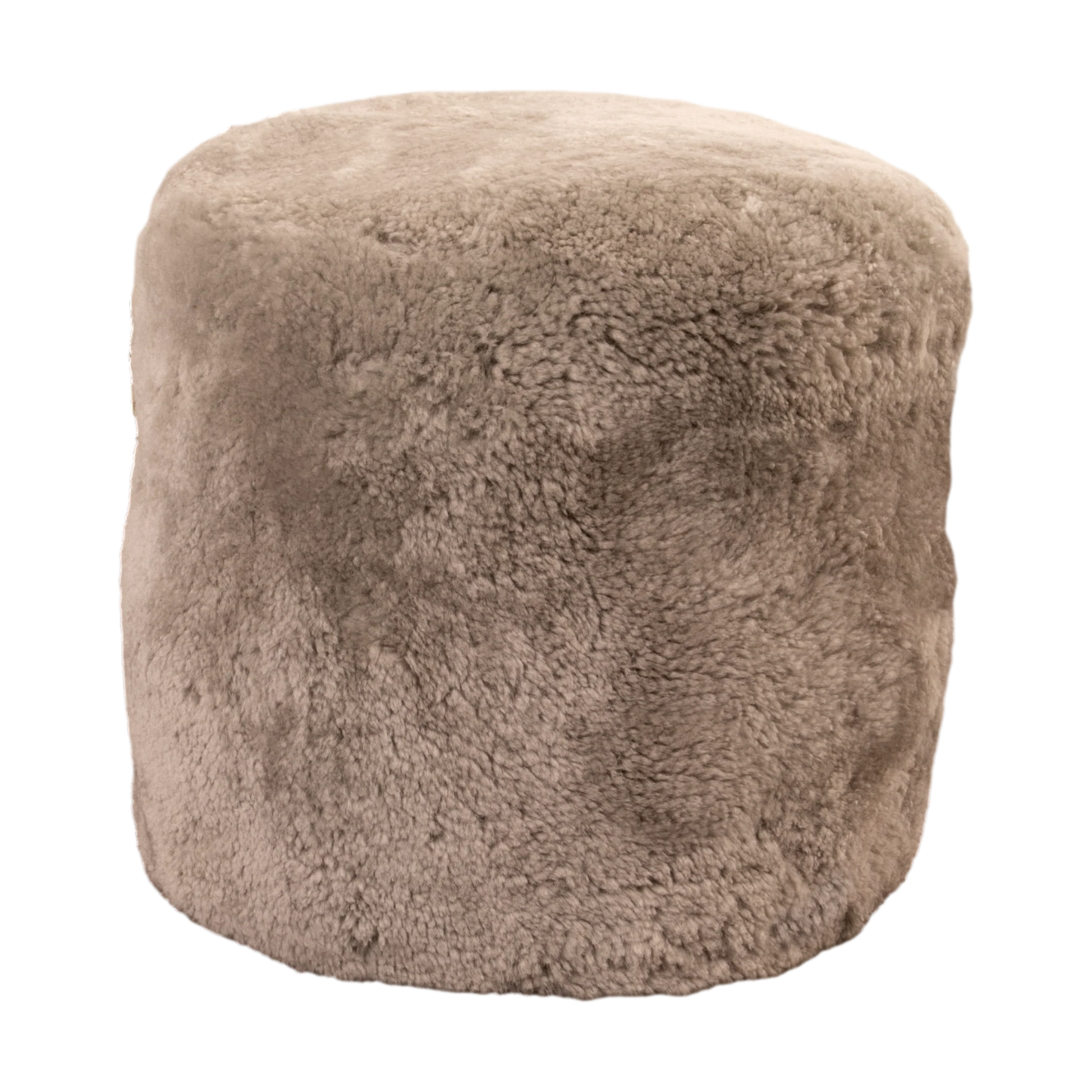 Grey Short Pile Sheepskin Pouffe - Oakavia