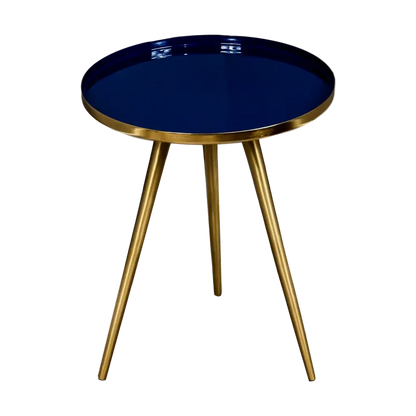 Side Table Blue Enamel Tray - Oakavia