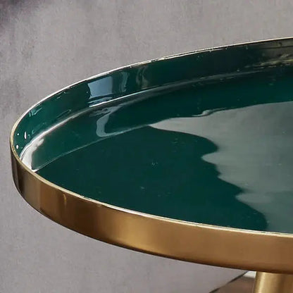 Side Table Green Enamel Tray - Oakavia