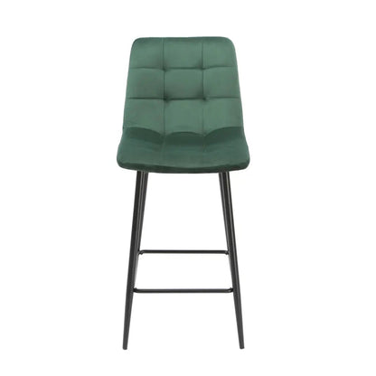 Squared Green Kitchen Bar Stool (set of 2) - Oakavia