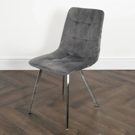 Squared Grey Dining Chair (set of 2) - Oakavia