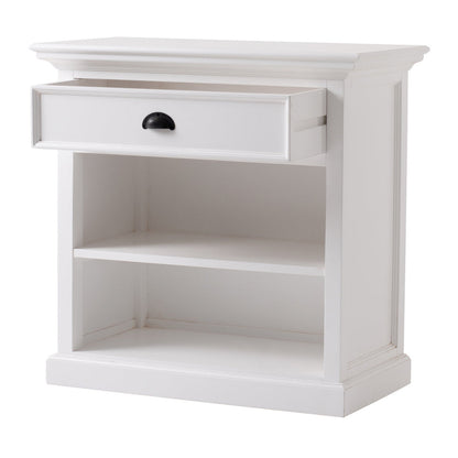 NovaSolo Halifax Grand Classic White Bedside Table with Shelves - Oakavia