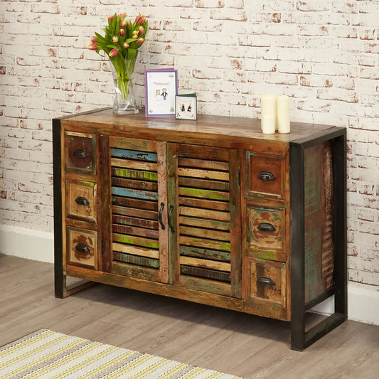 Wood Furniture UK - Shop Urban Chic 6 Drawer Sideboard - Oakavia