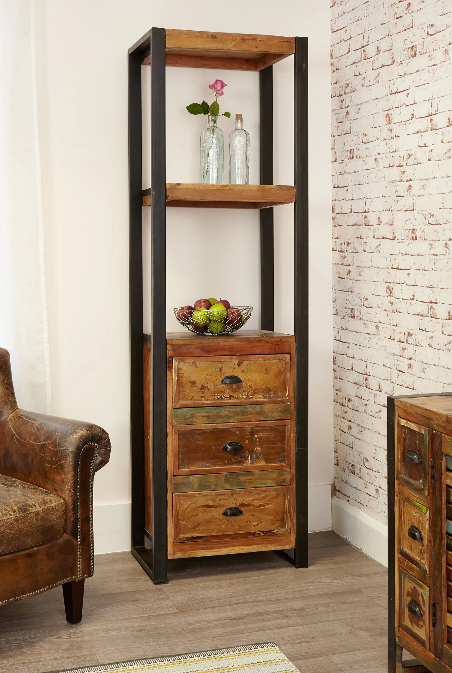 Wood Furniture UK - Shop Urban Chic Alcove Bookcase (with drawers) - Oakavia