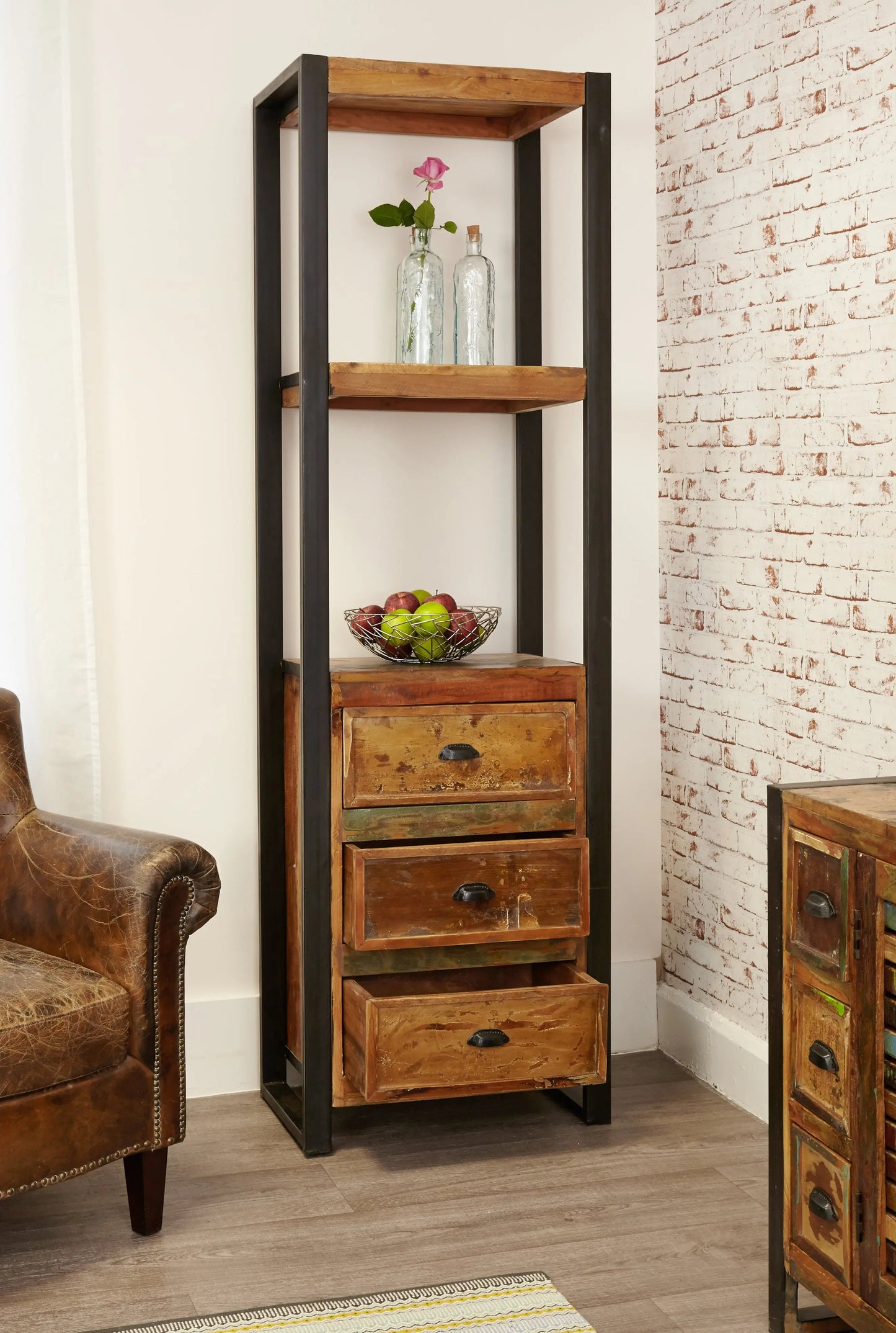 Wood Furniture UK - Shop Urban Chic Alcove Bookcase (with drawers) - Oakavia