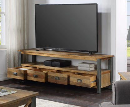 Wood Furniture UK - Shop Urban Elegance - Reclaimed Extra Large Widescreen TV unit - Oakavia