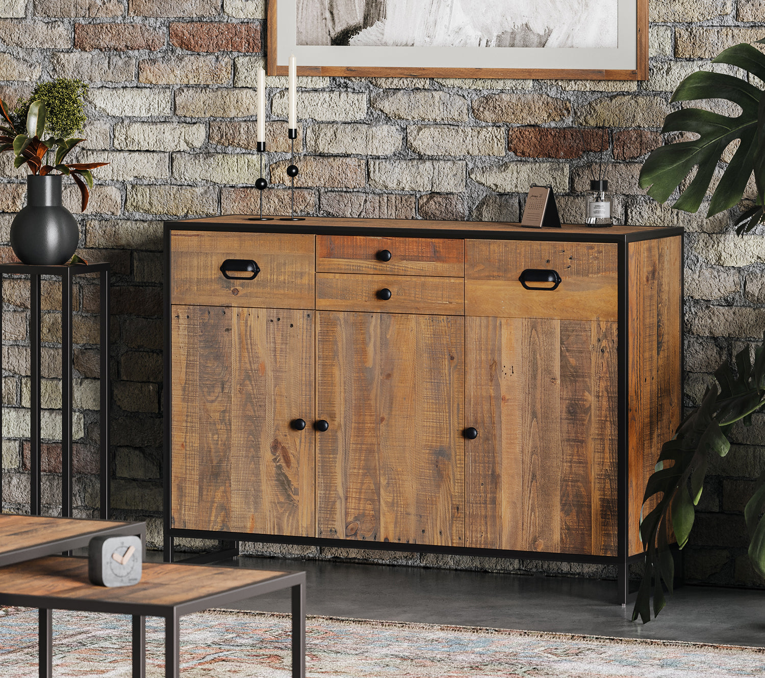 Ooki - Sideboard With 3 Doors & 4 Drawers Baumhaus