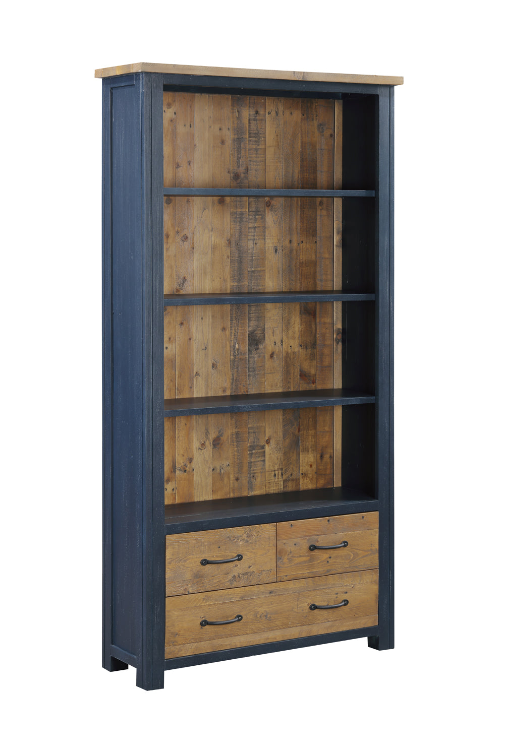 Splash of Blue - Large Open Bookcase with Drawers -  oakavia