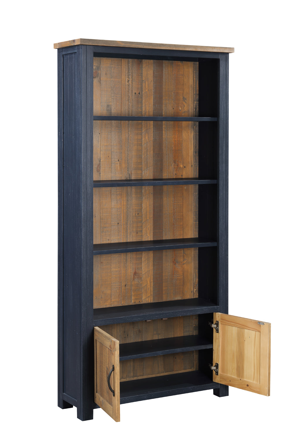 Splash of Blue - Large Open Bookcase with Doors open