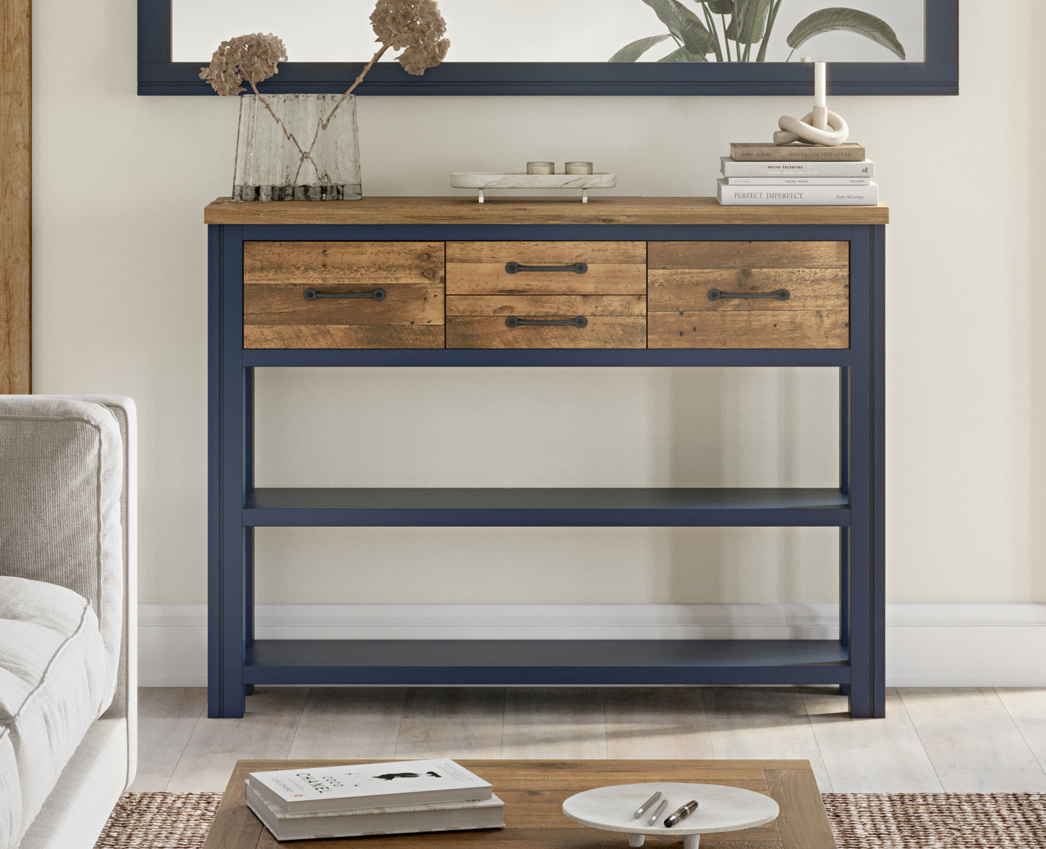 Splash of Blue - Low Bookcase / Console