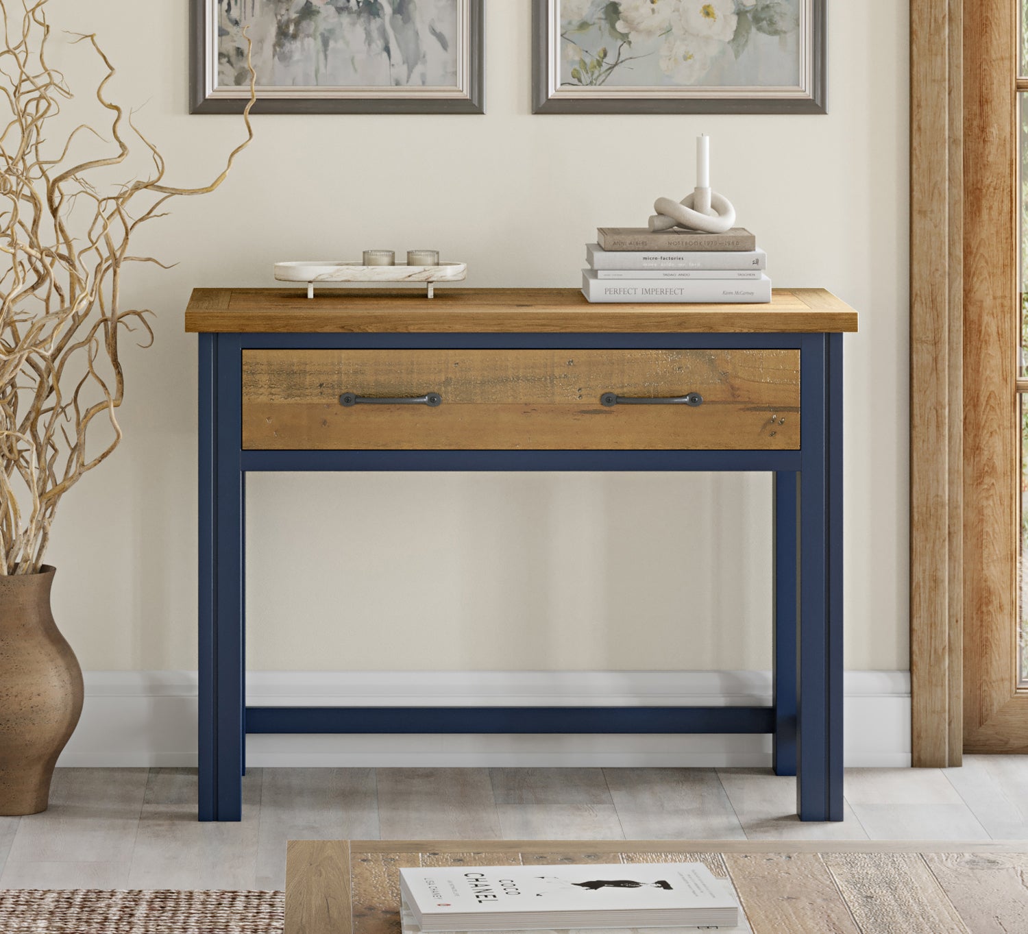 Splash of Blue - Hidden Spacesaver Desk - oakavia