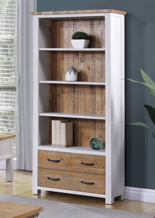 Splash of White - Large Open Bookcase With Drawers Baumhaus