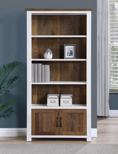 Splash of White - Large Open Bookcase With Doors Baumhaus