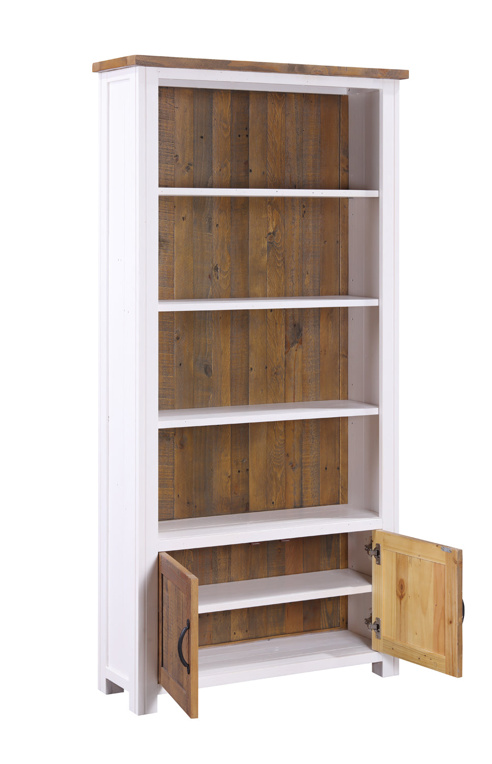 Splash of White - Large Open Bookcase With Doors Baumhaus