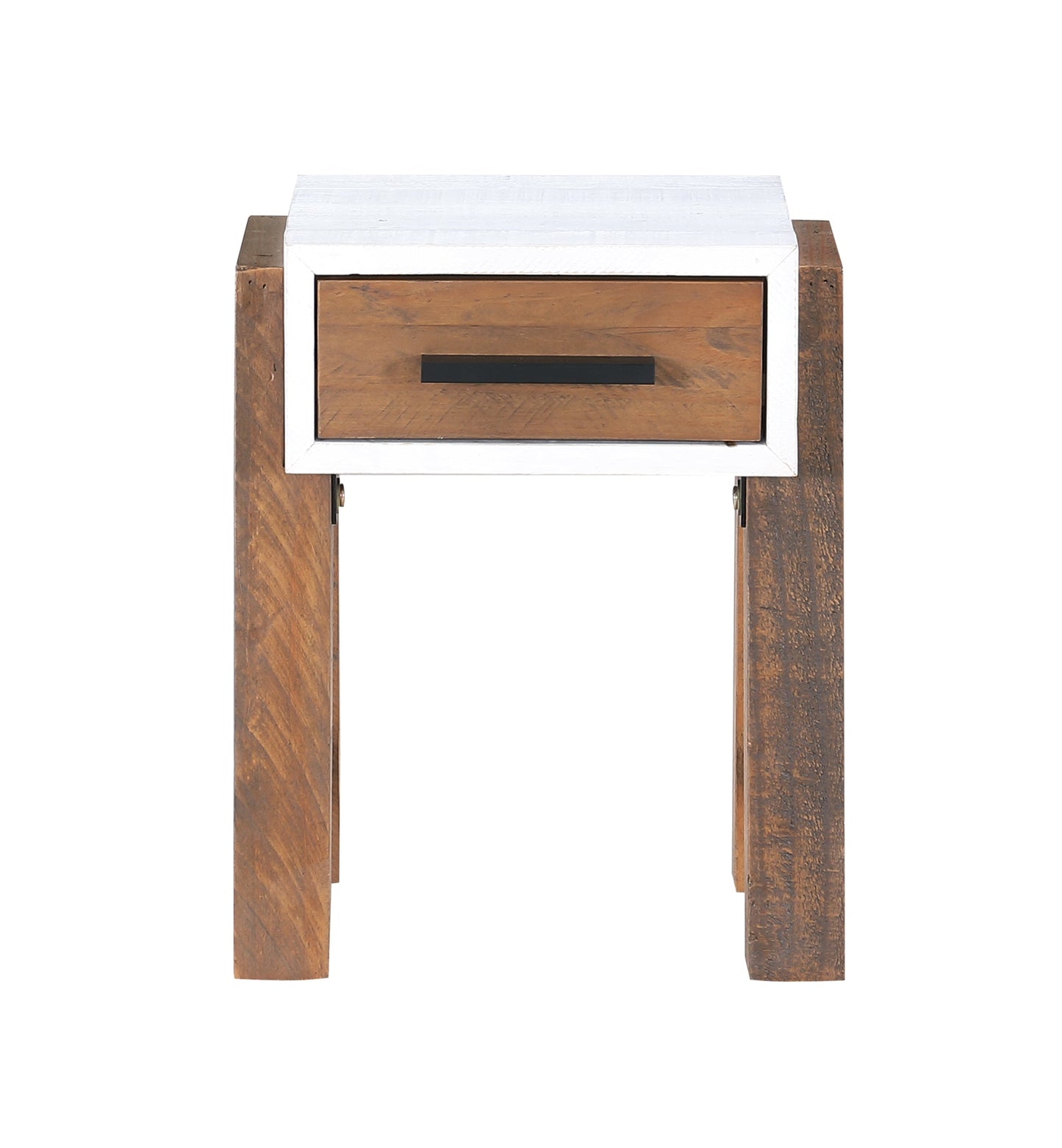 Trinity  - Reclaimed Open Side Table With One Drawer Baumhaus